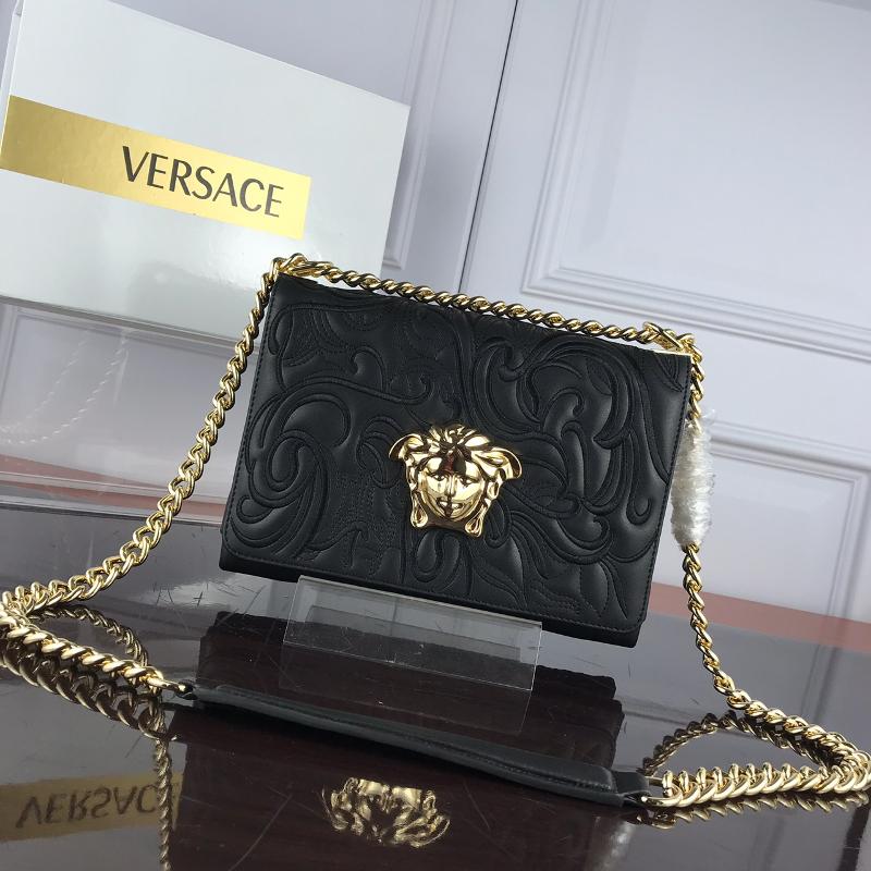 Versace Clutches DBFG170 full leather embroidered black